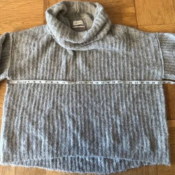 Free People Revolve Small Laverne Tunic Alpaca Sweater Gray Oversize Turtleneck - Picture 6 of 8